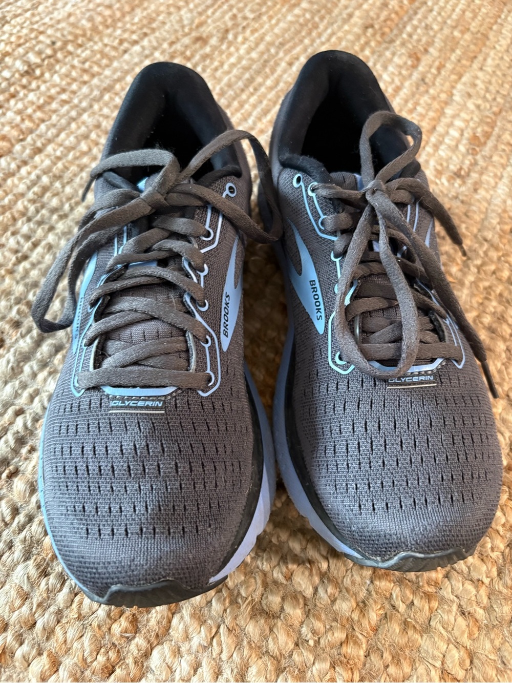 Brooks Women’s Glycerin 18 Running Shoes - Gray with Light Blue Accents